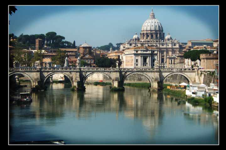 over the Tiber, Vatican City in the background